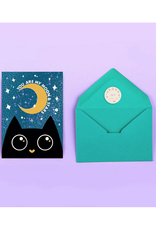 You Are My Moon & Stars Black Cat Greeting Card