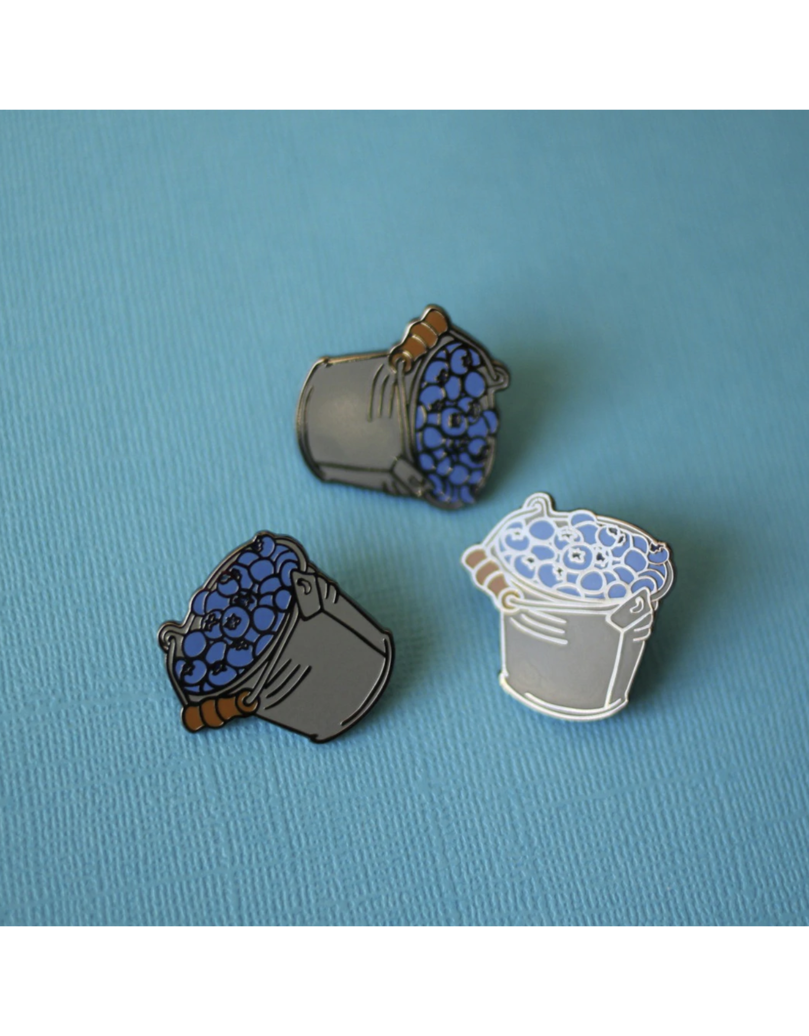 Blueberry Bucket Enamel Pin