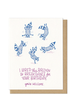 Breakdance Birthday Raccoon Greeting Card