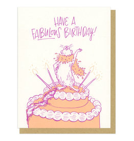 Have A Fabulous Birthday Hamster (Orange) Greeting Card