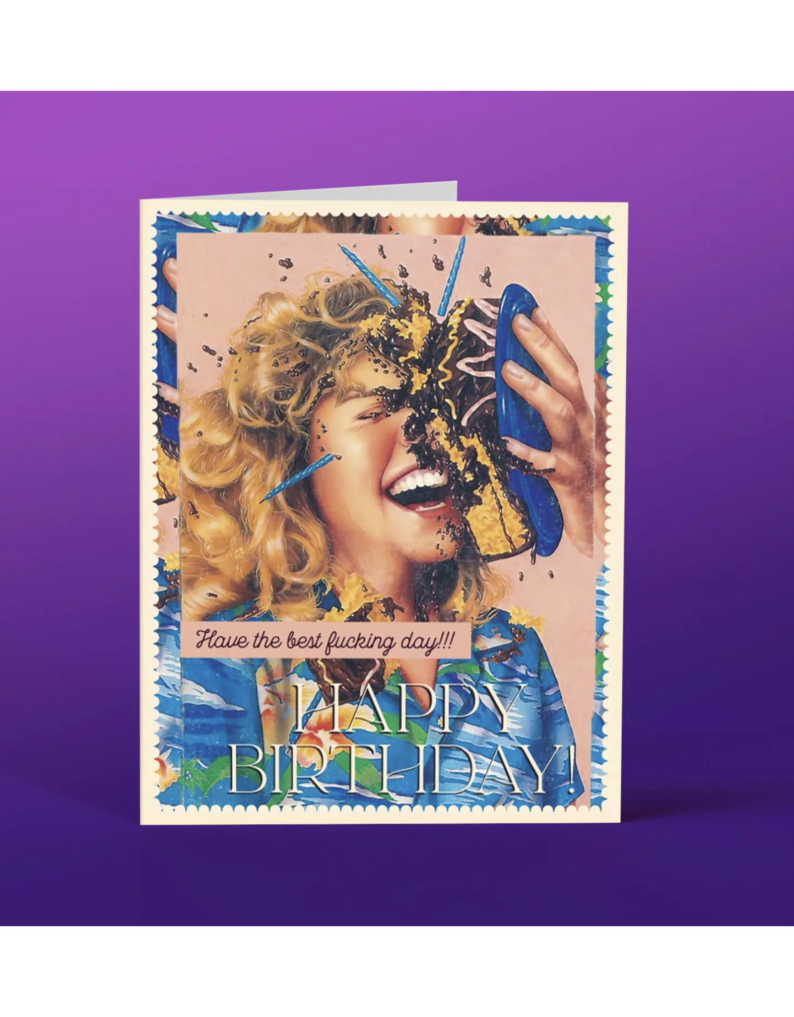 Face Cake Birthday Greeting Card