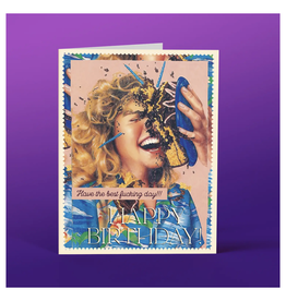 Face Cake Birthday Greeting Card