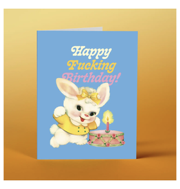 Happy Fucking Birthday Vintage Bunny Greeting Card