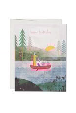 Happy Birthday Animal Canoe Greeting Card