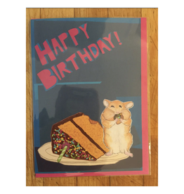 Hamster Cake Birthday Greeting Card