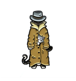 3 Cats in a Trench Enamel Pin