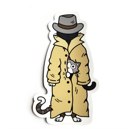 3 Cats in a Trench Coat Sticker