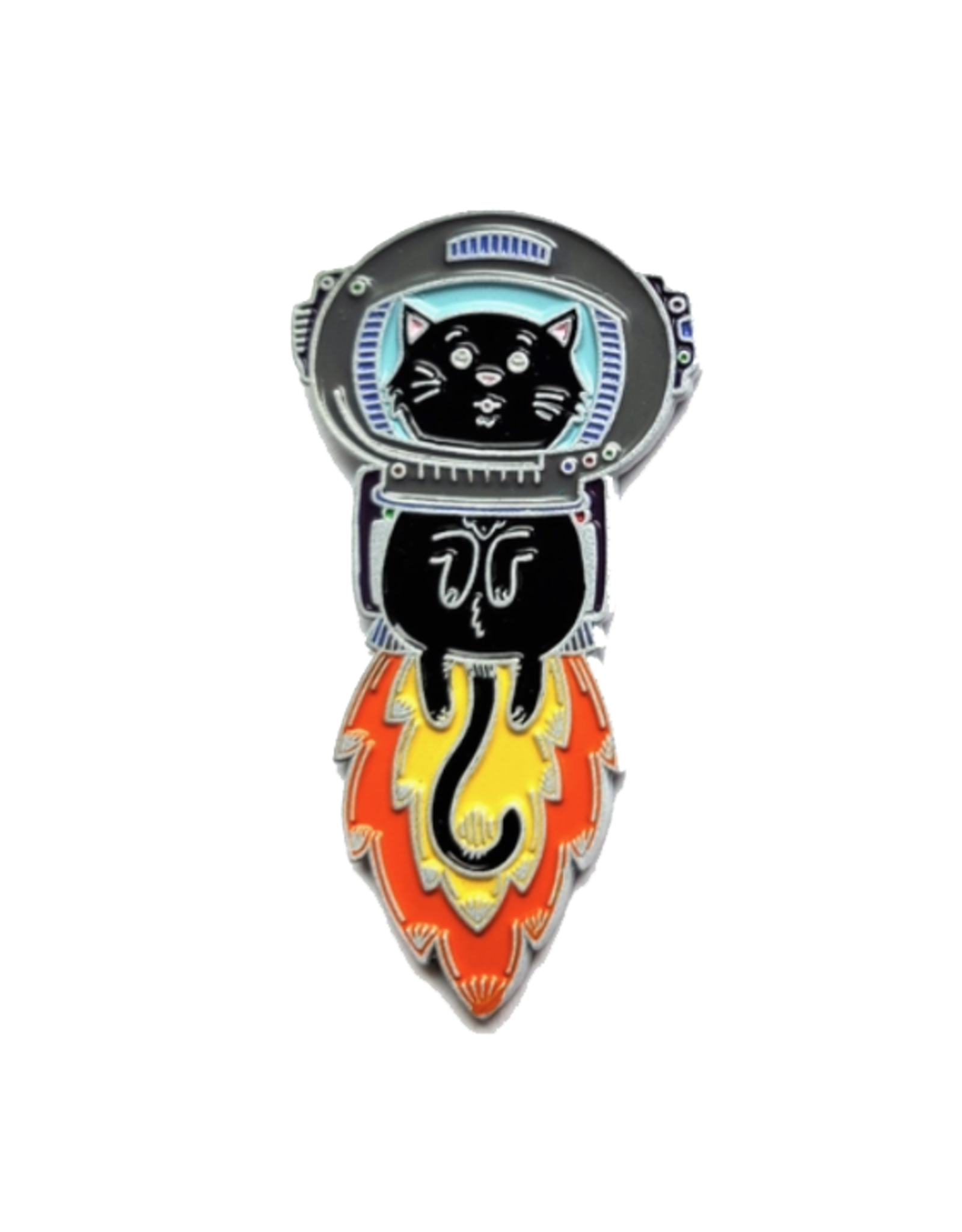 Black Astrokitty Enamel Pin