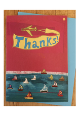 Thanks Banner Boats Greeting Card