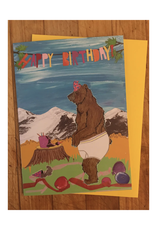 Happy Birthday Underwear Bear Greeting Card