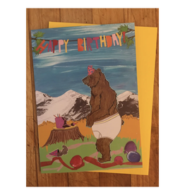 Happy Birthday Underwear Bear Greeting Card