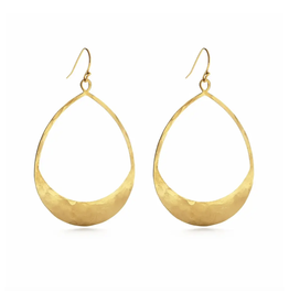 Hammered Brass Teardrop Earrings