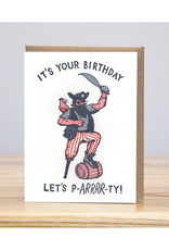 Pirate Birthday Let's Parrrrrty Greeting Card