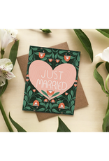 Just Married Heart Greeting Card
