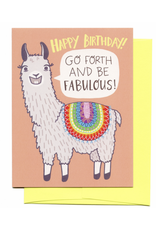 Fabulous Birthday Llama Greeting Card