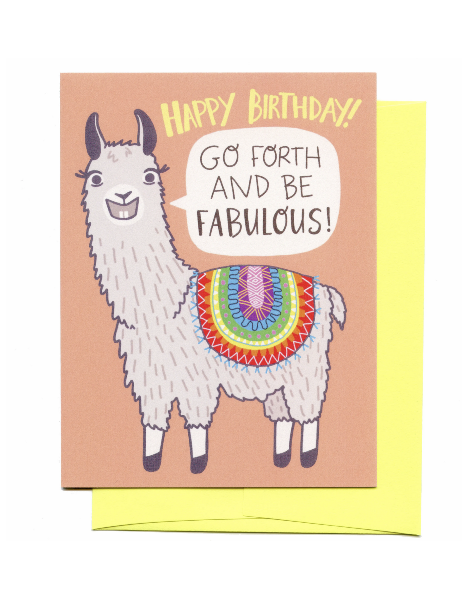 Fabulous Birthday Llama Greeting Card