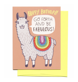 Fabulous Birthday Llama Greeting Card