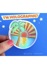 Ocean Sunset Holographic Sticker