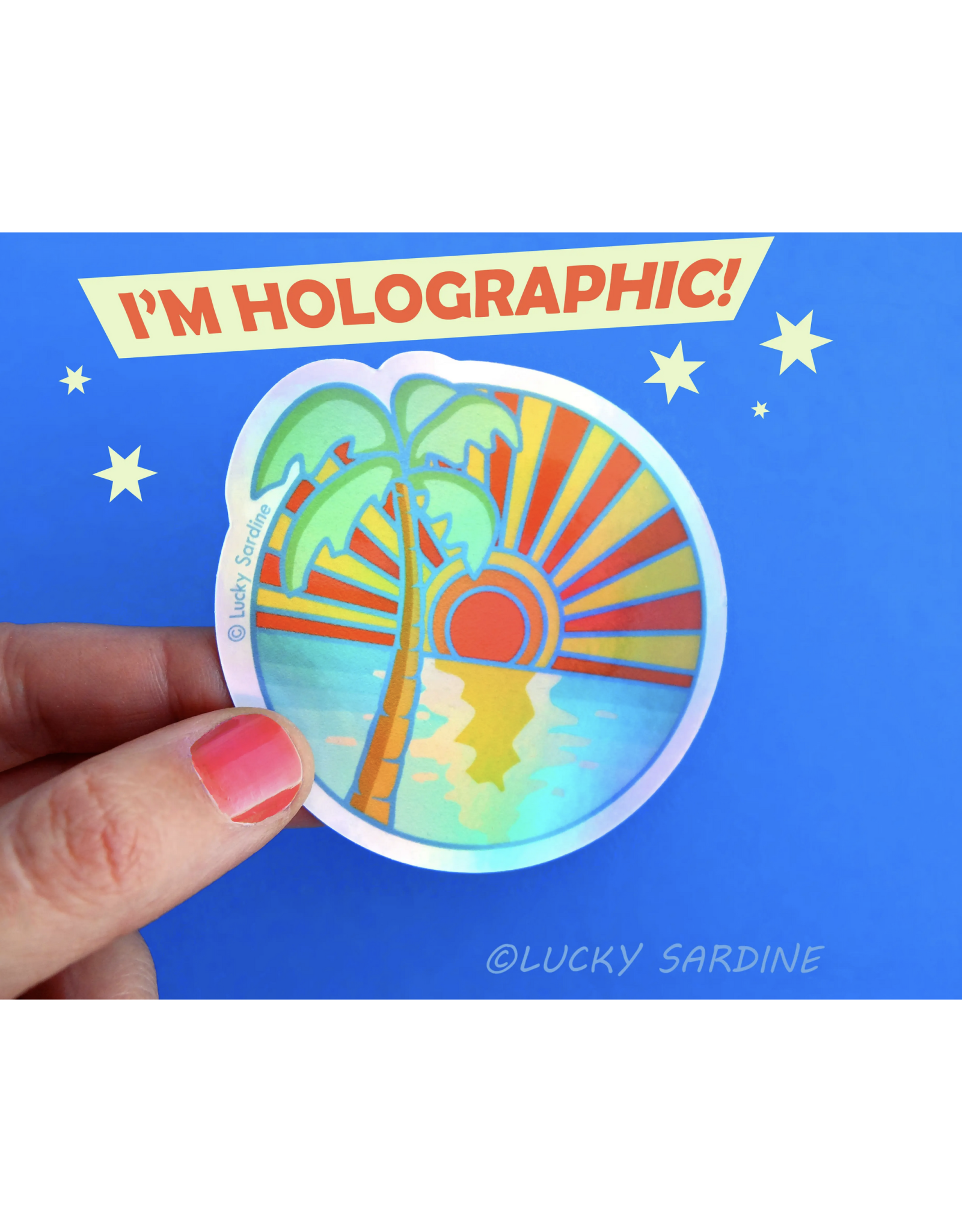 Ocean Sunset Holographic Sticker