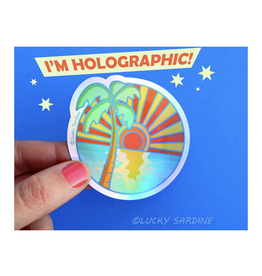 Ocean Sunset Holographic Sticker