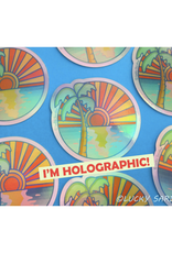 Ocean Sunset Holographic Sticker