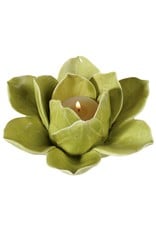Lotus Tea Light Holder Green