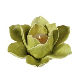 Lotus Tea Light Holder Green