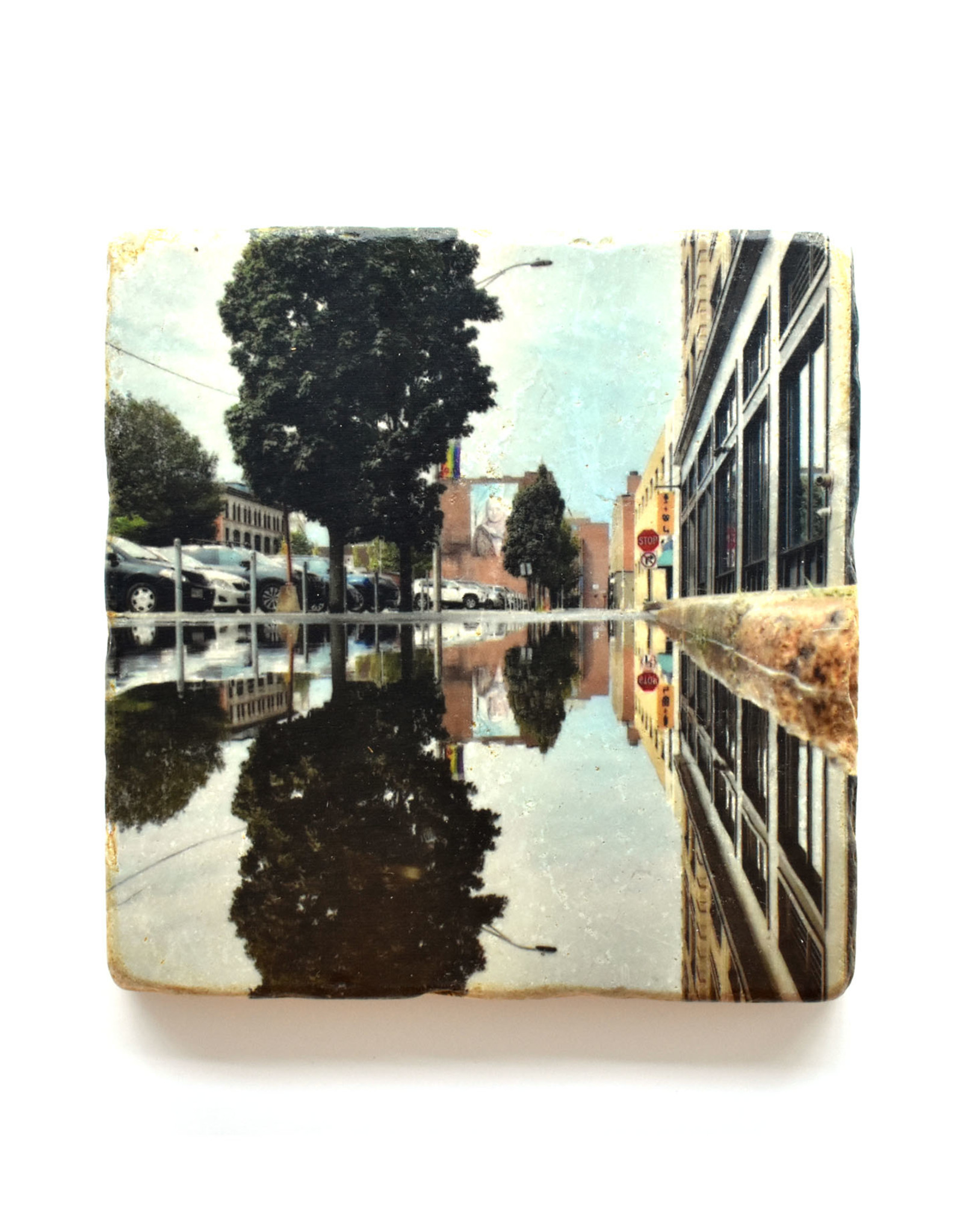 PVD Parking Puddle Marble Tile Coaster