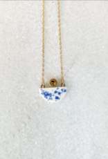 Small Boat Necklace - Blue Speckle
