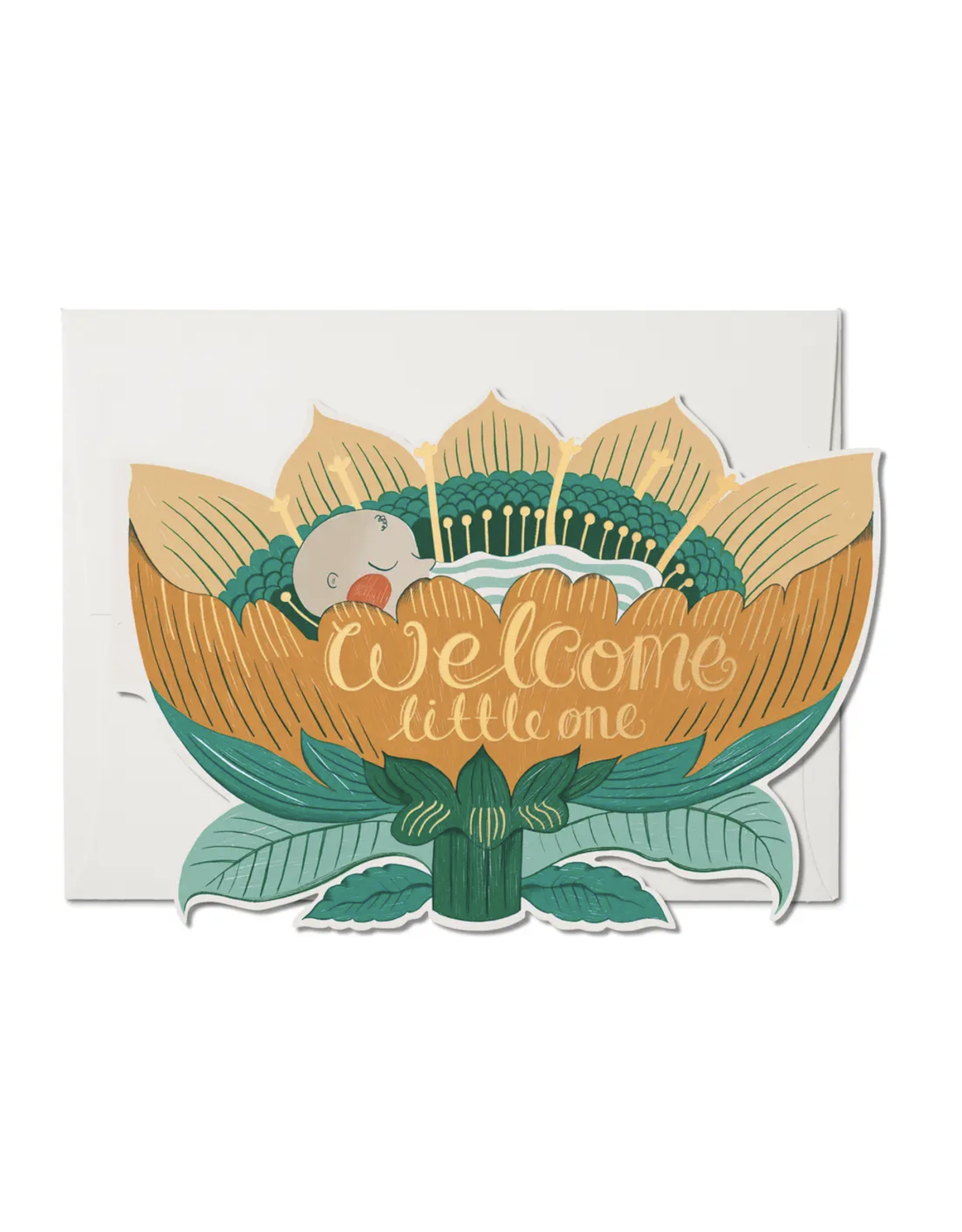 Welcome Little One Baby Blossom Greeting Card