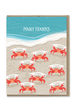 Many Thanks Crabs Greeting Card