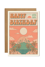 Happy Birthday Mountain Sunset Greeting Card
