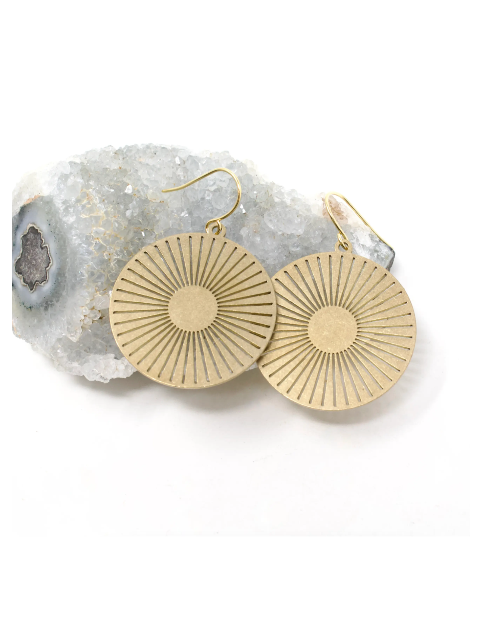 Circle Sun Charm Earrings