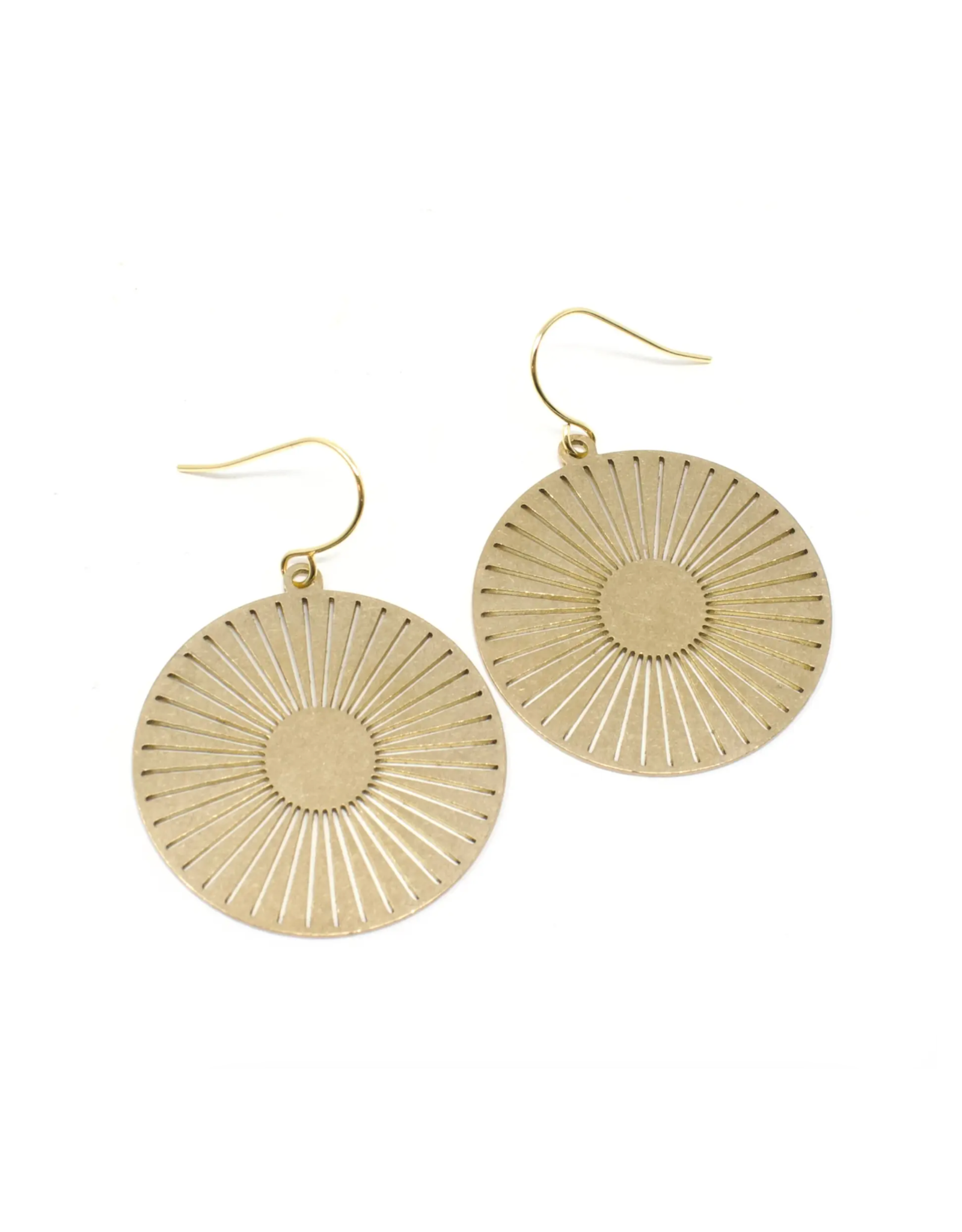 Circle Sun Charm Earrings