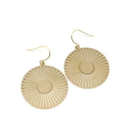 Circle Sun Charm Earrings