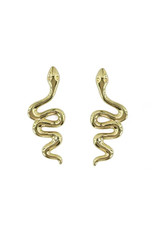 Golden Snake Stud Earrings