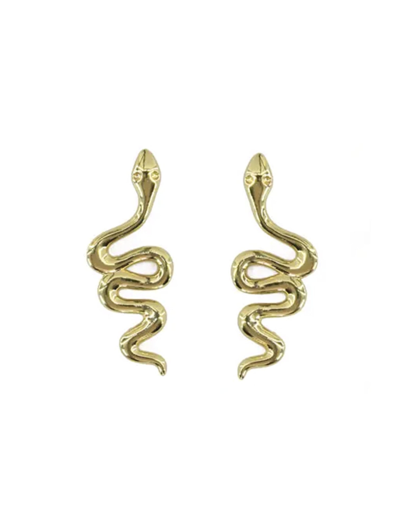 Golden Snake Stud Earrings