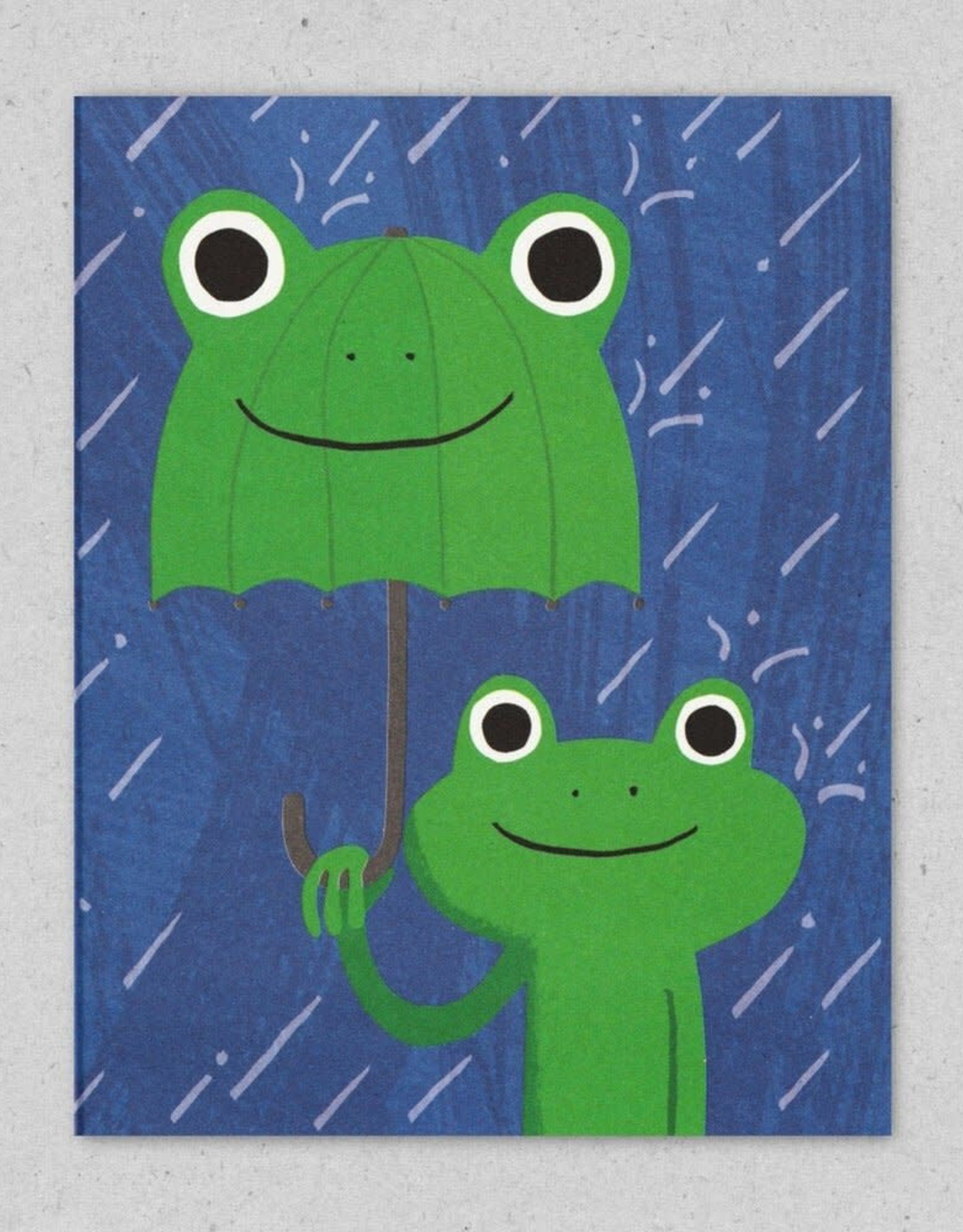 Frog Brolly Greeting Card