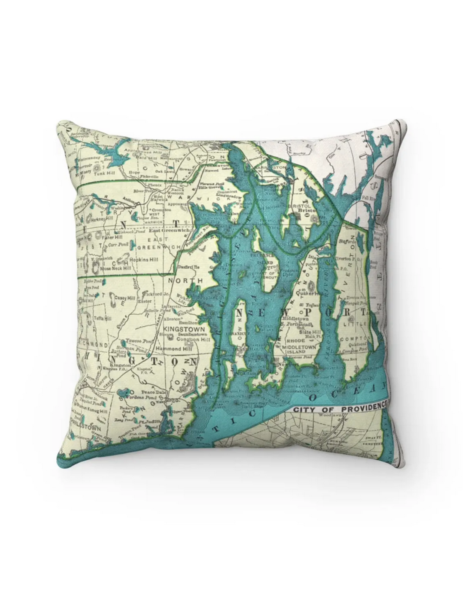 Narragansett Bay Map Pillow