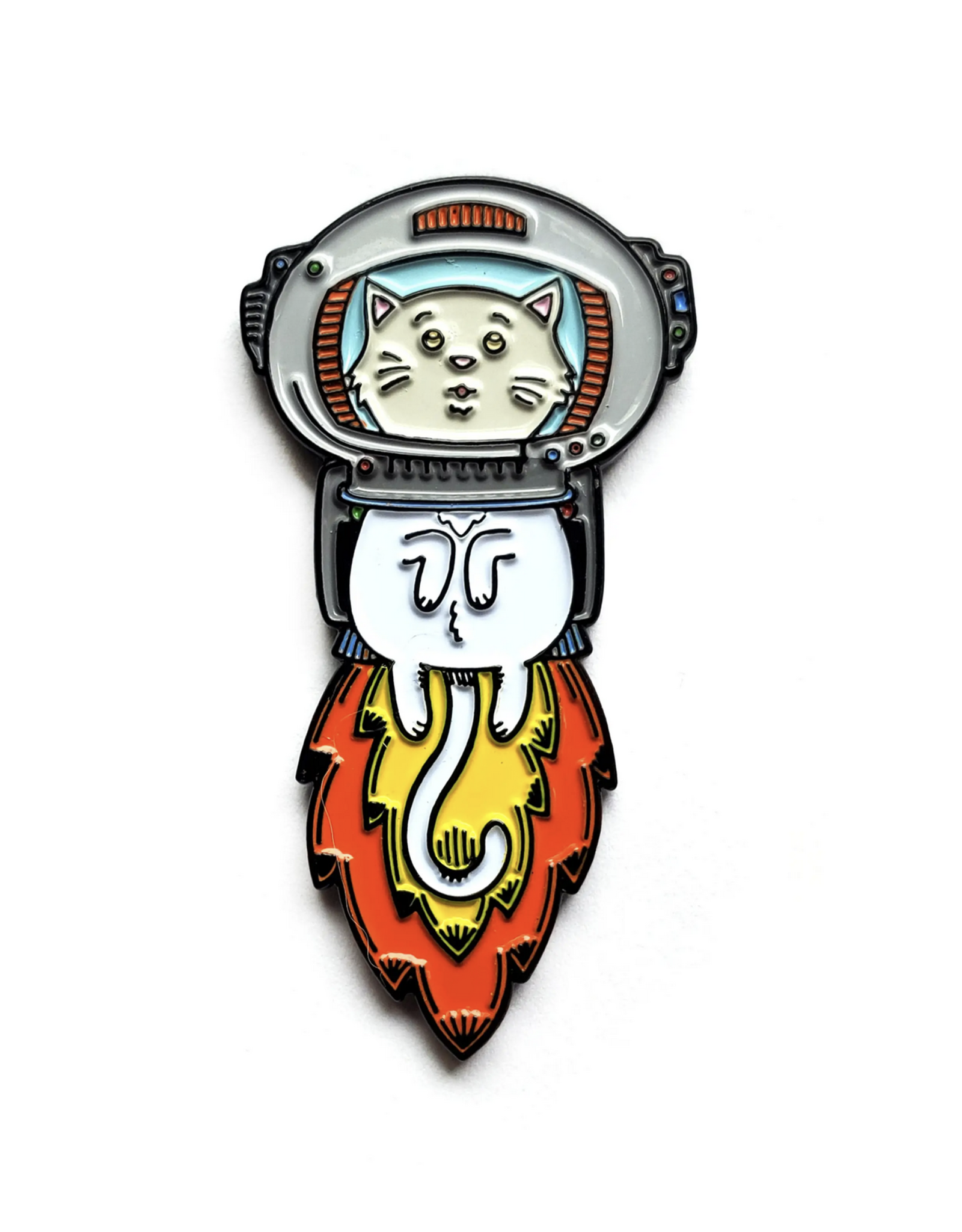 White Astrokitty Enamel Pin