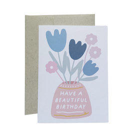 Beautiful Birthday Vase Greeting Card