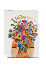 Face Full of Flowers Big Thank You Greeting Card