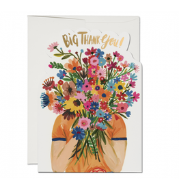 Face Full of Flowers Big Thank You Greeting Card