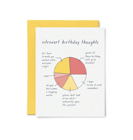 Introvert Birthday Thoughts Greeting Card
