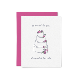 Tiny Hooray So Excited For Cake Greeting Card
