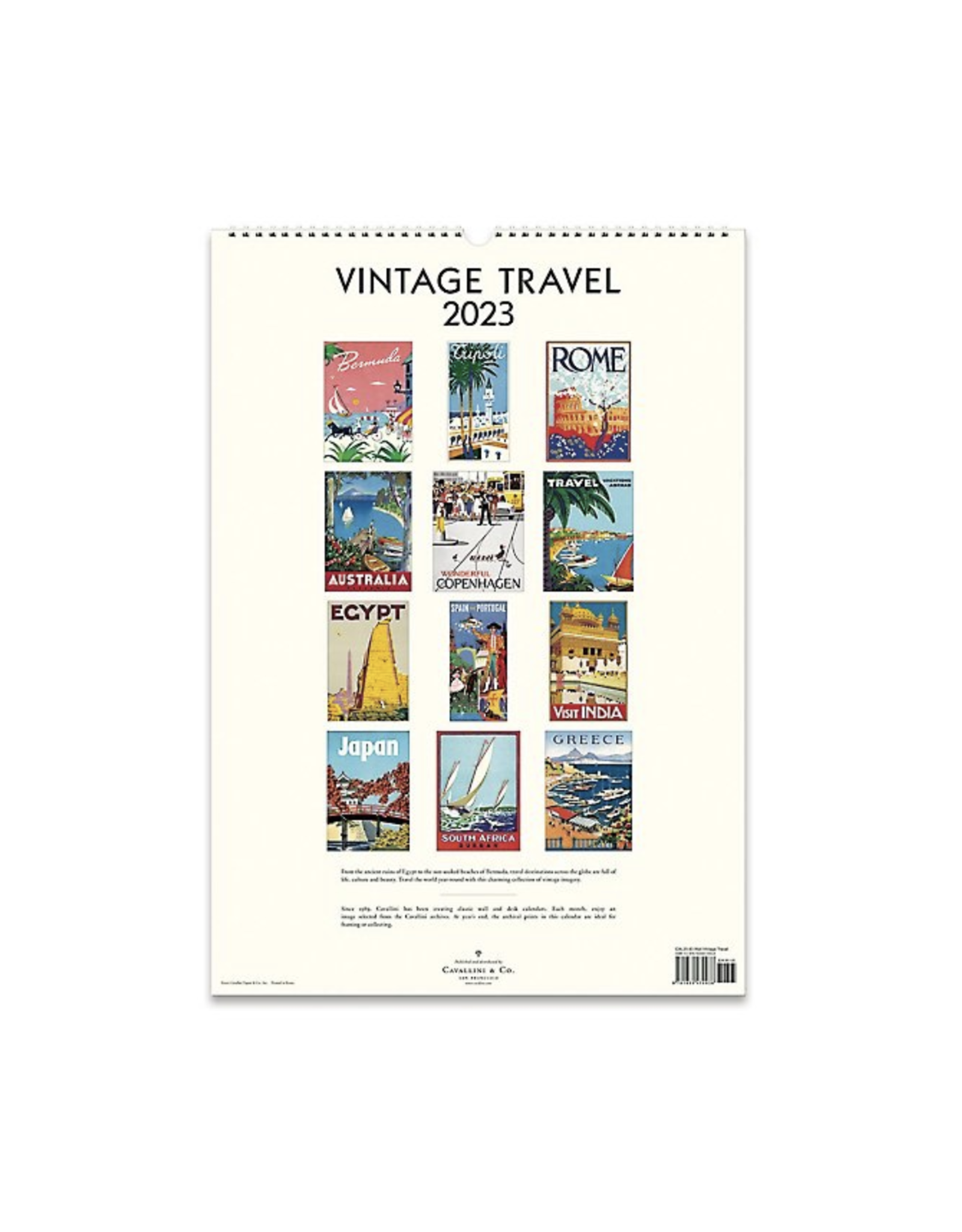 2023 Wall Calendar : Vintage Travel