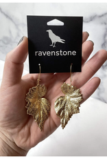 Golden Begonia Leaf Earrings