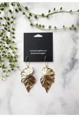 Golden Begonia Leaf Earrings