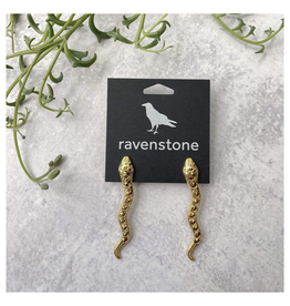 Golden Snake Stud Earrings (ravenstone)