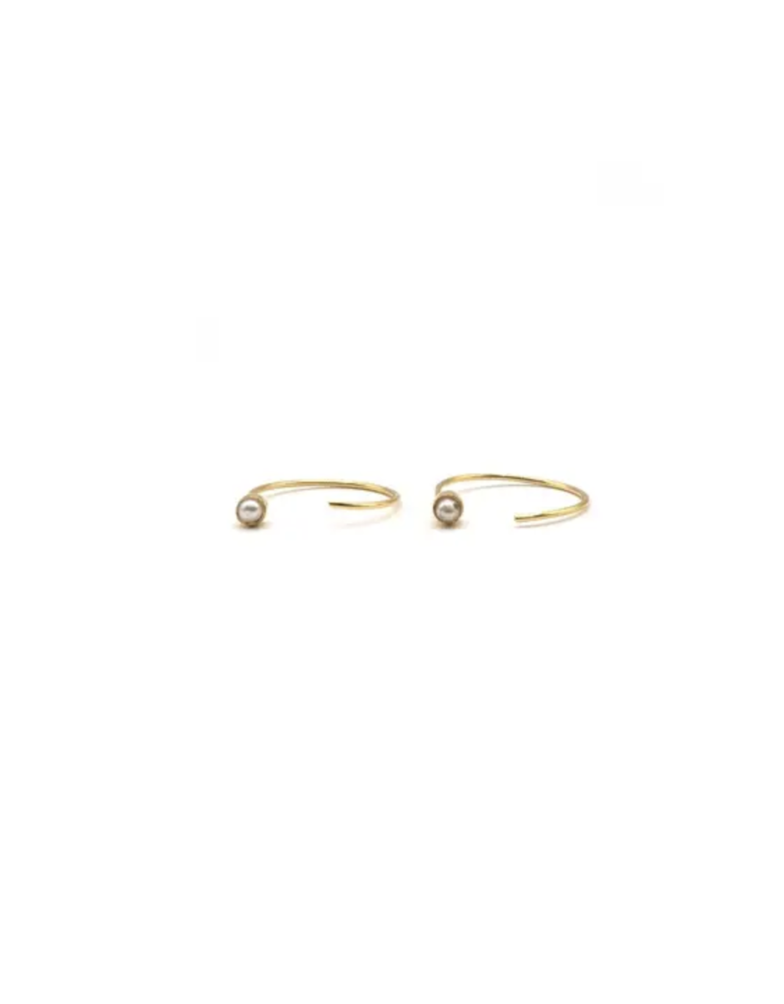 Dainty Pearl Wrap Around Earrings - Gold